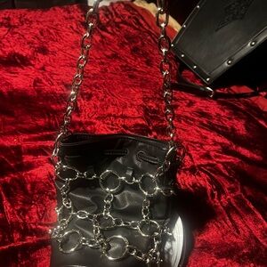 POSTER GIRL dollskill Black Bag with Silver Chain Detail